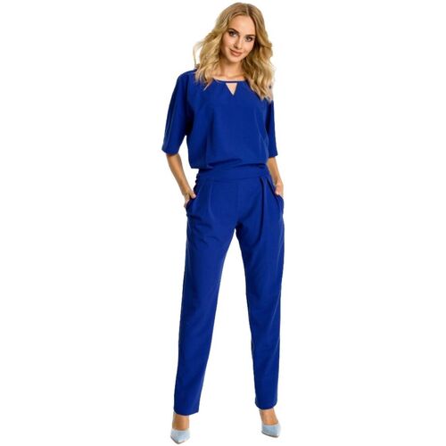 Textil Ženy Overaly / Kalhoty s laclem Made Of Emotion Dámský overal Ihaan M334 královsky modrá Tmavě modrá