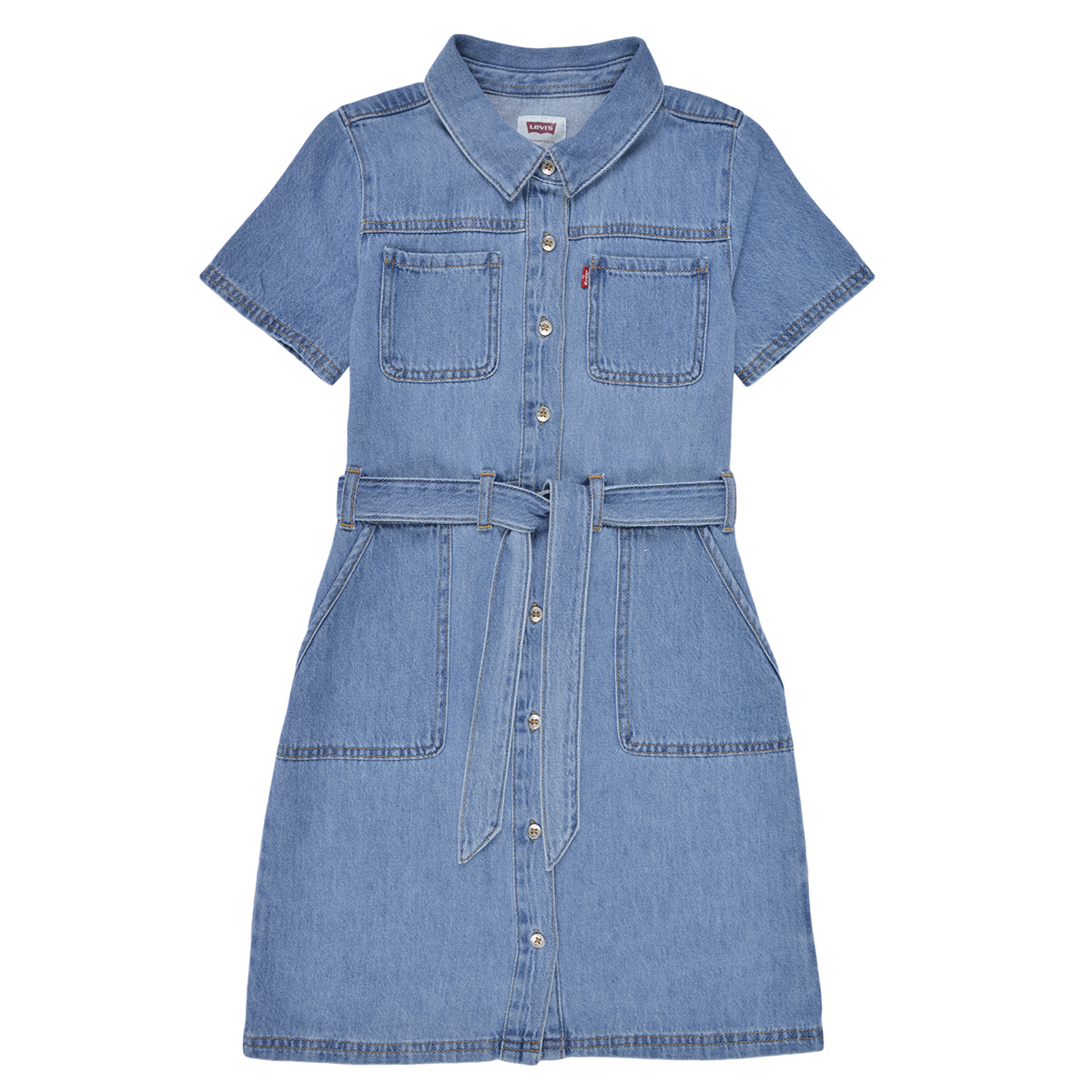 Textil Dívčí Overaly / Kalhoty s laclem Levi's ORGANIC UTILITY DRESS Džínová modř