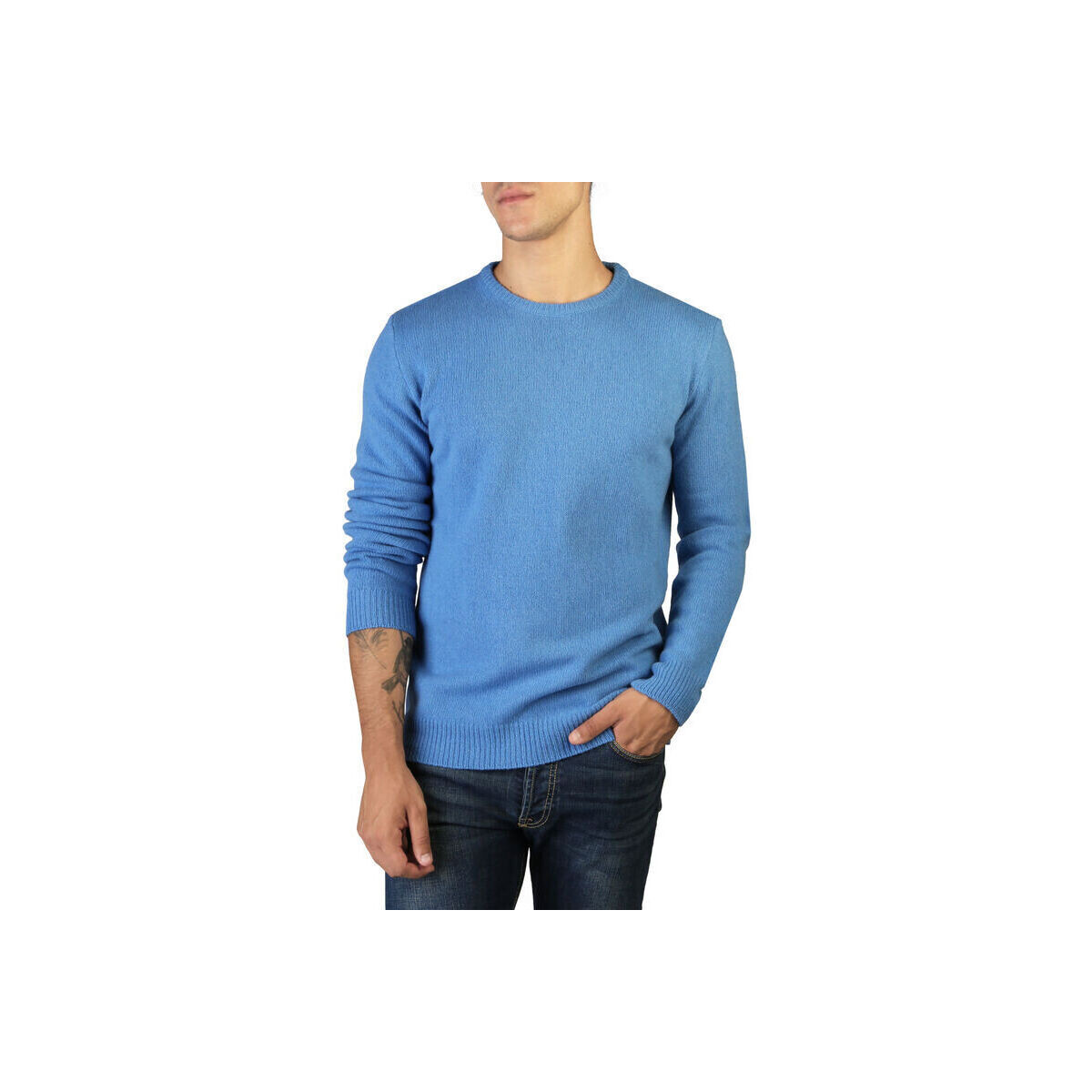 Textil Muži Svetry 100% Cashmere Jersey Modrá