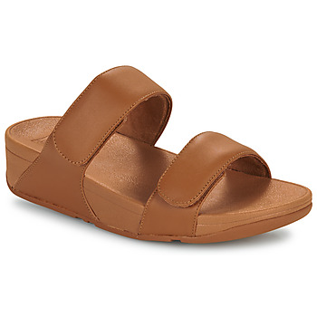 FitFlop Sandály Lulu Adjustable Leather Slides - Hnědá