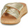 Boty Ženy Dřeváky FitFlop F-Mode Leather-Twist Flatform Slides (Cork Wrap) Zlatá / Hnědá
