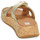 Boty Ženy Dřeváky FitFlop F-Mode Leather-Twist Flatform Slides (Cork Wrap) Zlatá / Hnědá
