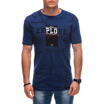 Textil Muži Trička s krátkým rukávem Deoti Pánské tričko s potiskem Evanor tmavě modrá Tmavě modrá