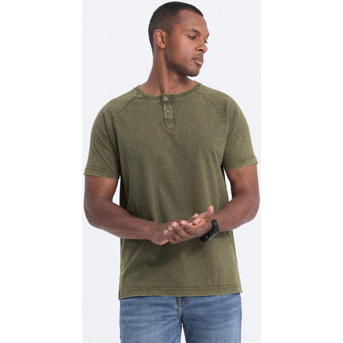 Textil Muži Trička s krátkým rukávem Ombre Pánské tričko s krátkým rukávem Kamains tmavě Zelená
