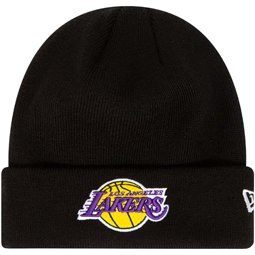 Textilní doplňky Muži Čepice New-Era Essential Cuff Beanie Los Angeles Lakers Hat Černá