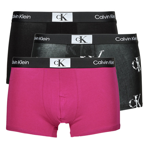 Spodní prádlo Muži Boxerky Calvin Klein Jeans TRUNK 3PK X3 Černá / Černá / Fialová