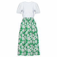 Textil Ženy Společenské šaty Desigual VEST_MARLON Bílá / Zelená
