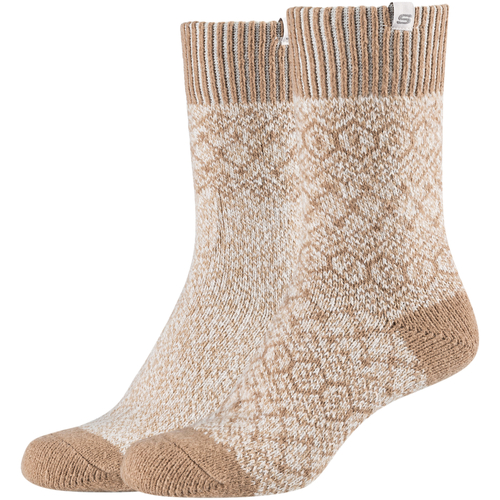 Doplňky  Ženy Ponožky Skechers 2PPK Wm Casual Cozy Jacquard Socks Béžová