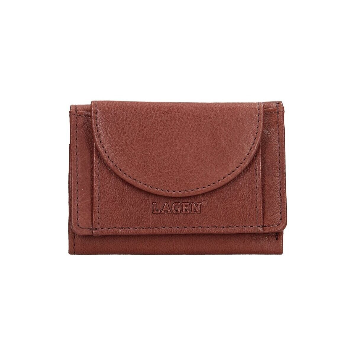 Taška Ženy Náprsní tašky Lagen W-2030 Unisex mini peněženka kožená - hnědá Hnědá
