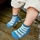 Boty Děti Bačkůrky pro miminka Attipas Stripes - Blue Modrá