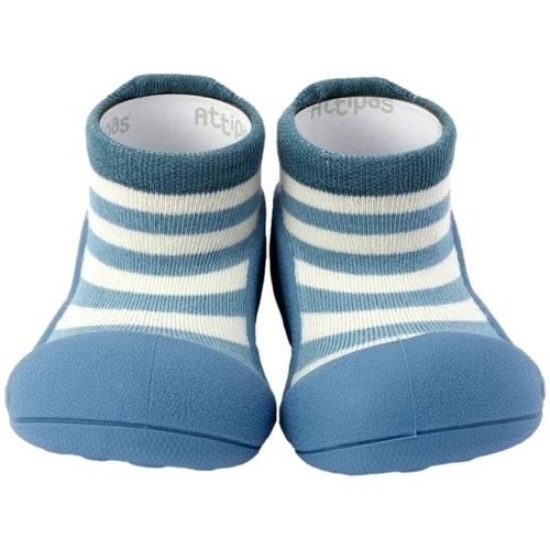 Boty Děti Bačkůrky pro miminka Attipas Stripes - Blue Modrá