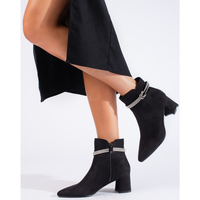 Boty Ženy Kotníkové boty Pk Pohodlné dámské černé  kotníčkové boty na širokém podpatku 
