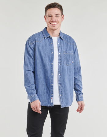 Textil Muži Košile s dlouhymi rukávy Tommy Jeans TJM RLX WESTERN DENIM SHIRT Modrá