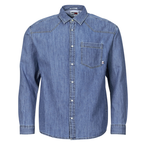 Textil Muži Košile s dlouhymi rukávy Tommy Jeans TJM RLX WESTERN DENIM SHIRT Modrá