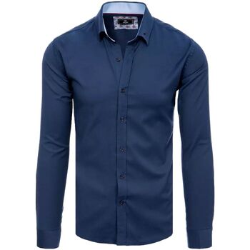 D Street Košile s dlouhymi rukáv Pánská košile s dlouhým rukávem Osalo tmavě modrá - Tmavě modrá