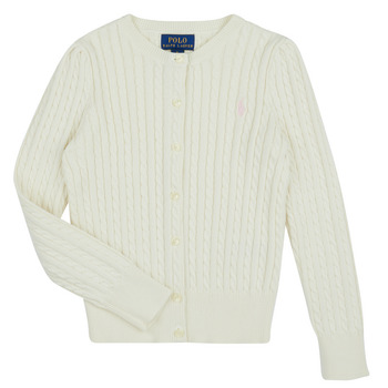 Textil Dívčí Svetry / Svetry se zapínáním Polo Ralph Lauren MINI CABLE-TOPS-SWEATER Bílá / Bílá