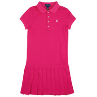 Textil Dívčí Krátké šaty Polo Ralph Lauren SSPLTPOLODRS-DRESSES-DAY DRESS Růžová / Třpytivá / Růžová