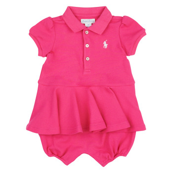 Textil Dívčí Krátké šaty Polo Ralph Lauren SS PEPLUM BU-ONE PIECE-SHORTALL Růžová / Třpytivá / Růžová