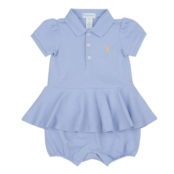 Textil Dívčí Krátké šaty Polo Ralph Lauren SS PEPLUM BU-ONE PIECE-SHORTALL Modrá / Nebeská modř / Modrá / Hyacinth