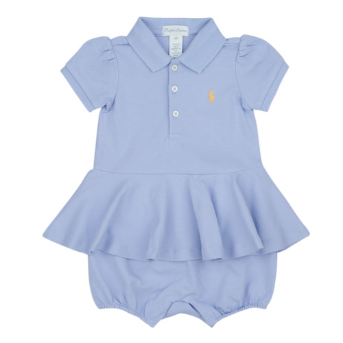 Textil Dívčí Krátké šaty Polo Ralph Lauren SS PEPLUM BU-ONE PIECE-SHORTALL Modrá / Nebeská modř