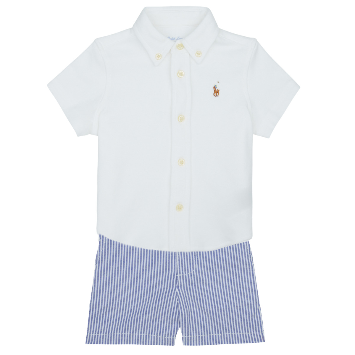 Textil Chlapecké Set Polo Ralph Lauren SSBDSRTSET-SETS-SHORT SET Modrá / Nebeská modř / Bílá
