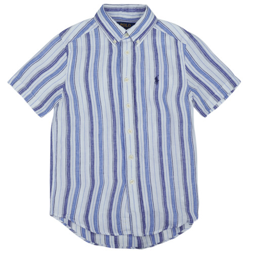 Textil Chlapecké Košile s krátkými rukávy Polo Ralph Lauren 323934866001 Modrá / Nebeská modř / Bílá