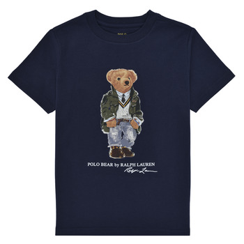 Textil Děti Trička s krátkým rukávem Polo Ralph Lauren SS CN-KNIT SHIRTS-T-SHIRT Tmavě modrá