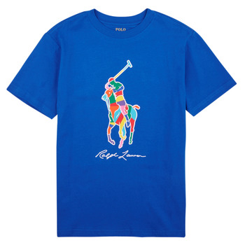 Textil Chlapecké Trička s krátkým rukávem Polo Ralph Lauren SS CN-KNIT SHIRTS-T-SHIRT Modrá / Modrá