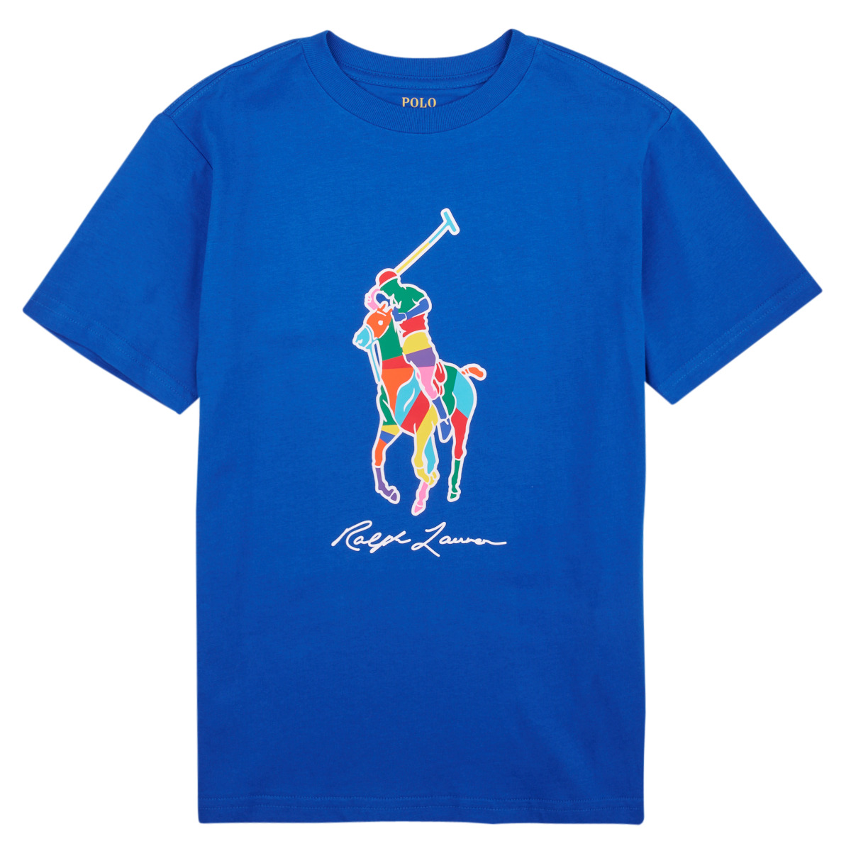 Textil Chlapecké Trička s krátkým rukávem Polo Ralph Lauren SS CN-KNIT SHIRTS-T-SHIRT Modrá