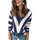 Textil Ženy Svetry Omg Dámský pletený svetr s výstřihem do V Atran modrá Bílá/Modrá tmavá