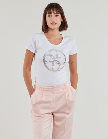 Textil Ženy Trička s krátkým rukávem Guess 4G LOGO Bílá