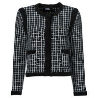 Textil Ženy Saka / Blejzry Karl Lagerfeld classic boucle cardigan Černá / Bílá