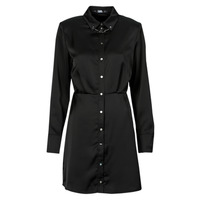 Textil Ženy Krátké šaty Karl Lagerfeld karl charm satin shirt dress Černá / Bílá