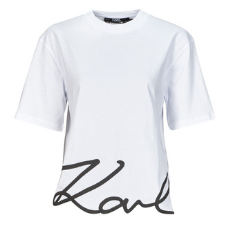 Karl Lagerfeld Trička s krátkým rukávem karl signature hem t-shirt - Bílá