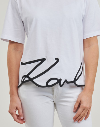 Karl Lagerfeld karl signature hem t-shirt Bílá