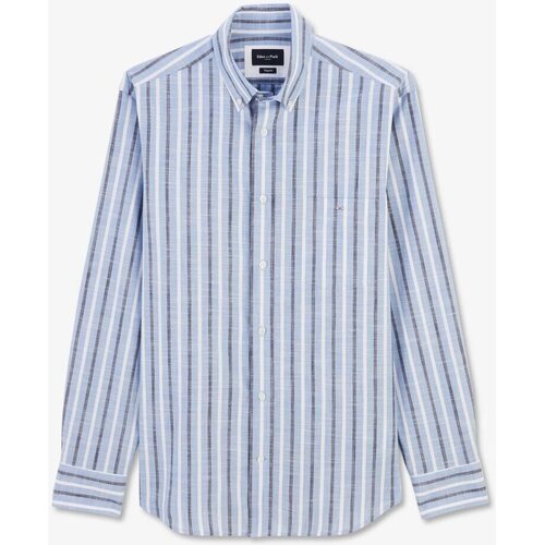 Textil Muži Košile s dlouhymi rukávy Eden Park E23CHECL0004 Modrá