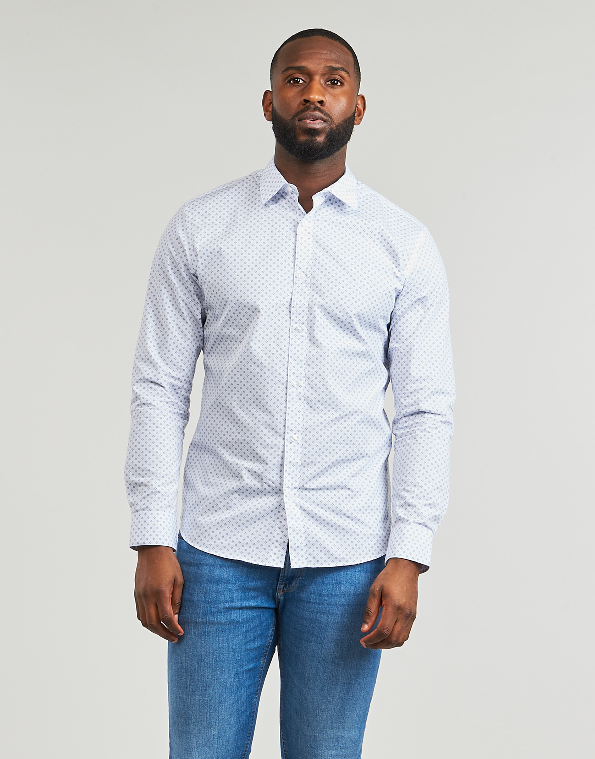 Textil Muži Košile s dlouhymi rukávy Jack & Jones JJJOE PRINT SHIRT LS SS24 Bílá