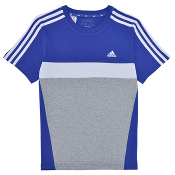 Textil Chlapecké Trička s krátkým rukávem Adidas Sportswear J 3S TIB T Modrá / Bílá / Šedá