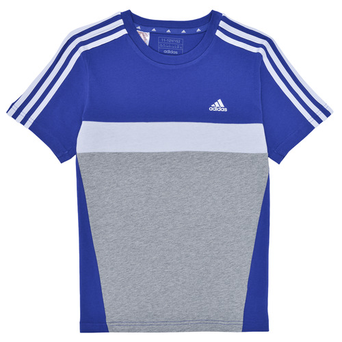 Textil Chlapecké Trička s krátkým rukávem Adidas Sportswear J 3S TIB T Modrá / Bílá / Šedá