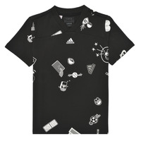 Textil Děti Trička s krátkým rukávem Adidas Sportswear J BLUV T Černá / Bílá