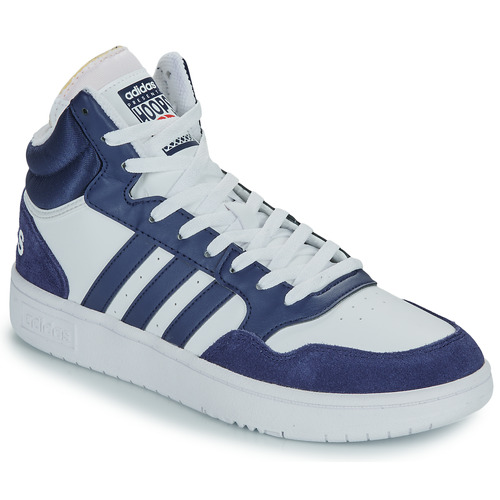 Boty Muži Kotníkové tenisky Adidas Sportswear HOOPS 3.0 MID Tmavě modrá / Bílá