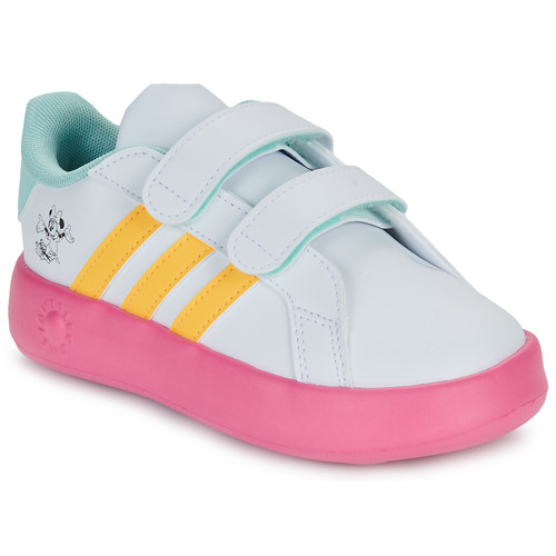 Boty Dívčí Nízké tenisky Adidas Sportswear GRAND COURT MINNIE CF I Bílá / Růžová