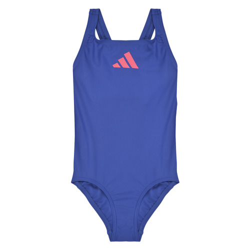 Textil Dívčí jednodílné plavky adidas Performance 3 BARS SOL ST Y Modrá / Růžová