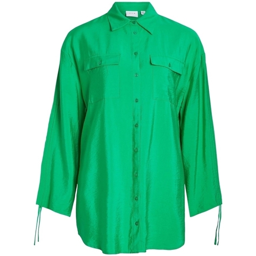 Textil Ženy Halenky / Blůzy Vila Klaria Oversize Shirt L/S - Bright Green Zelená