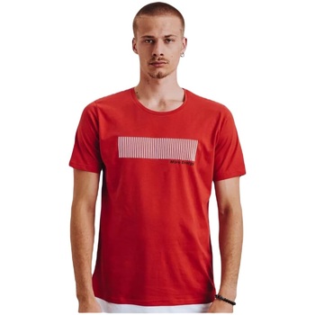 Textil Muži Trička s krátkým rukávem D Street Pánské tričko s potiskem Yrodi červené Červená