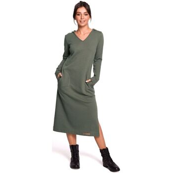 Bewear Krátké šaty Dámské mikinové šaty Hajnrich B128 zelená - Zelená