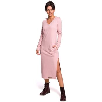 Bewear Krátké šaty Dámské mikinové šaty Hajnrich B128 růžová - Růžová
