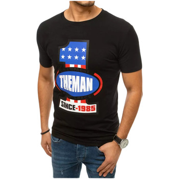 Textil Muži Trička s krátkým rukávem D Street Pánské tričko s potiskem Iani černá Černá