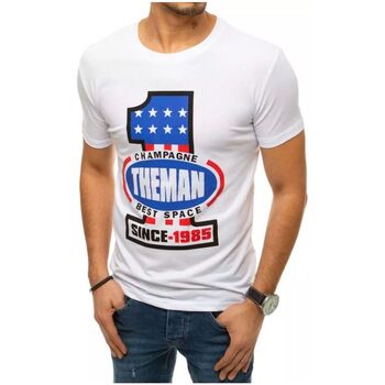 Textil Muži Trička s krátkým rukávem D Street Pánské tričko s potiskem Iani bílá Bílá