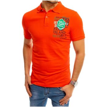 D Street Trička & Pola Pánské polo tričko s potiskem Ightg oranžová - Oranžová